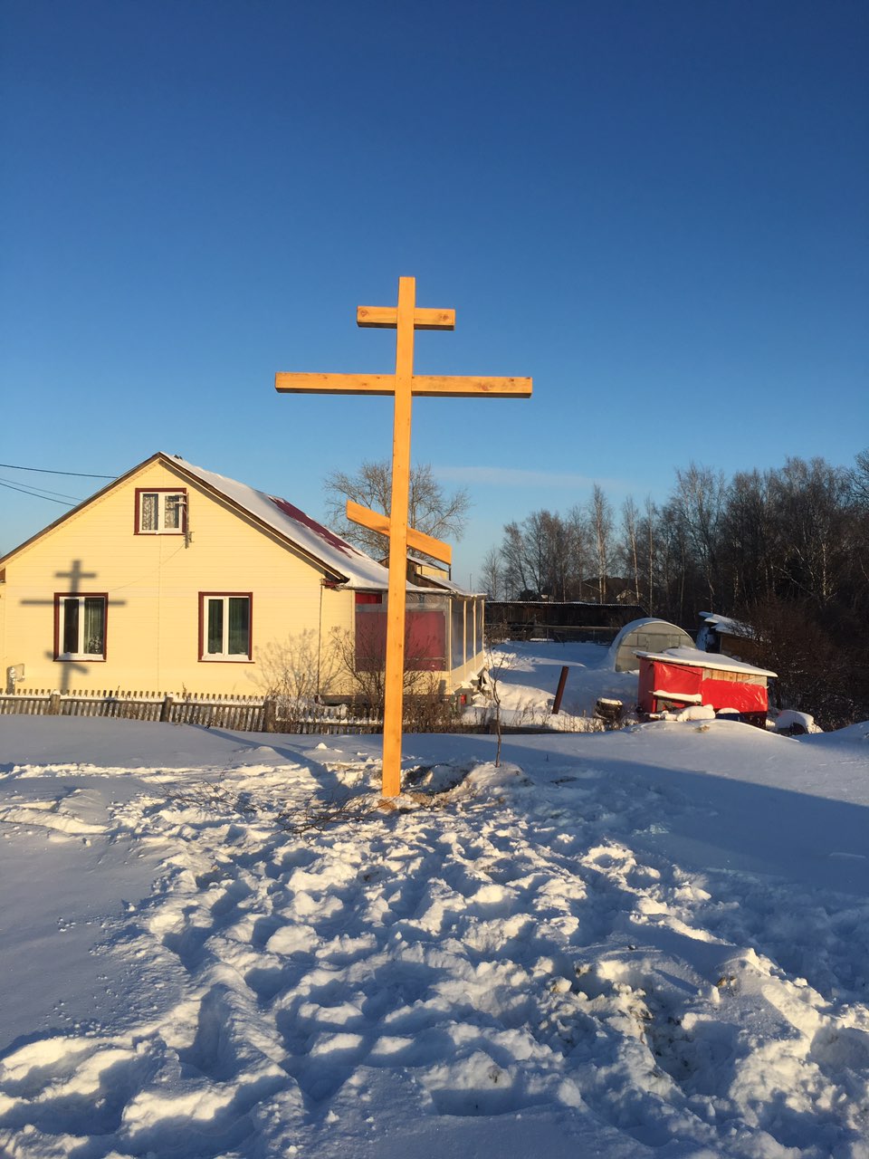 Подготовка и установка Креста на месте строительства